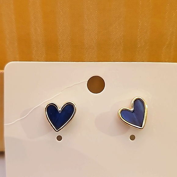 Unbranded Jewelry - Dainty Blue Heart Earrings NWOT